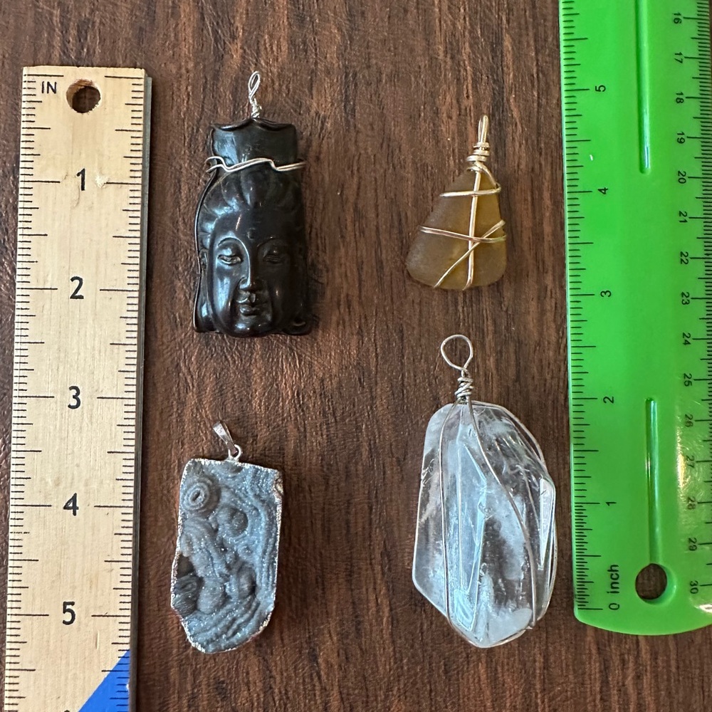 Handcrafted Stone Pendant Set - Picture 4 of 4